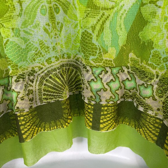 FUZZI Jean Paul Gaultier Art To Wear Y2K Mesh Kimono Top Large Open Tie Front - Picture 7 of 9